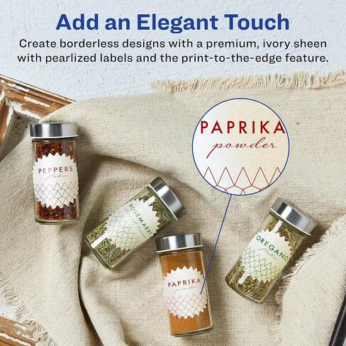 Avery Pearlized Ivory Starburst Labels with Sure Feed Technology, Print-to-The-Edge, 1.75", 2,000 Pearlized Ivory Labels, Laser/Inkjet Printable Labels in Kuwait