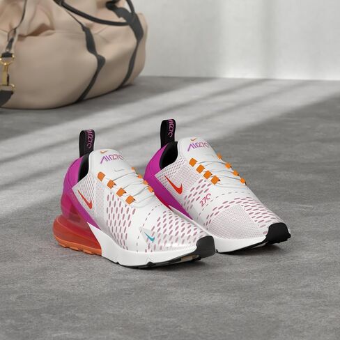 Nike Women's Air Max 270 shoes, White/Black-fuchsia Dream, 6.5 in Saudi Arabia