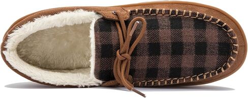 Men's Moccasin Slippers Warm Memory Foam Soft Plush Lined Slip on Indoor Outdoor House Shoes in Saudi Arabia