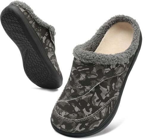 relxfeet Mens Slippers Adjustable Diabetic Shoes Wide Toe Box House Slippers Indoor Outdoor Slip On Warm Clogs for Swollen Feet in Kuwait