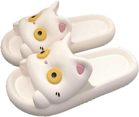 Cute Slippers Shower Shoes for Women Bathroom Sandals Non-Slip Cartoon Cat House Shoes Indoor Outdoor Summer Slippers Slides in Kuwait