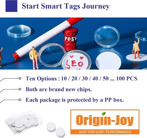100 PCS NFC Tags, NTAG215 Round NFC Tag, 25mm (1 inch) 504 Bytes Blank Labeling Tags, Compatible with TagMo Amiibo and NFC-Enabled Mobile Phones & Devices in Kuwait