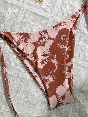 GORGLITTER Women's Floral Bow String Bikini Set Triangle Halter Swimsuit High Cut Summer Bathing Suit Swimwear 2025 in Saudi Arabia
