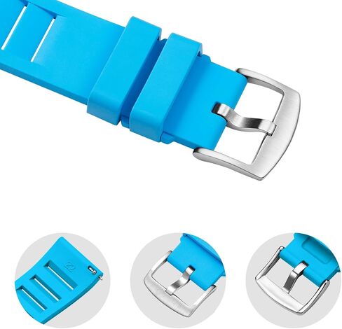 Fluororubber Watch Band 20mm 22mm, Quick Release Rubber Watch Strap,Soft Breathable Bracelet for Men Women in Kuwait