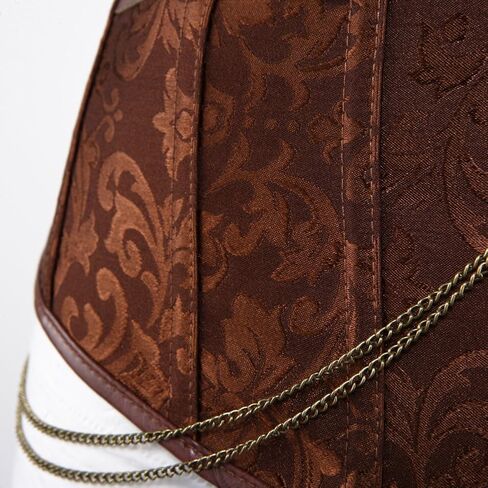 Grebrafan Brown Leather Steampunk Corset Bustier Plus Size in Kuwait