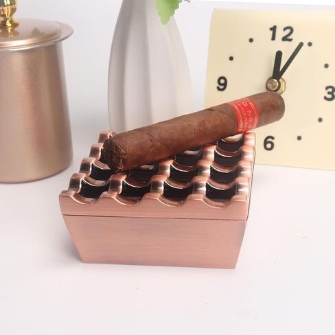 منفضة سجائر المعادن 16 ثقبًا للسجائر وفضول سجائر مقاومة للرياح لحديقة الفندق المنزلية واستخدام سطح المكتب ، 1 أجهزة كمبيوتر (ذهبية) in Kuwait