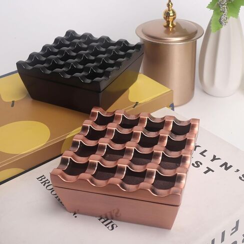 منفضة سجائر المعادن 16 ثقبًا للسجائر وفضول سجائر مقاومة للرياح لحديقة الفندق المنزلية واستخدام سطح المكتب ، 1 أجهزة كمبيوتر (ذهبية) in Kuwait