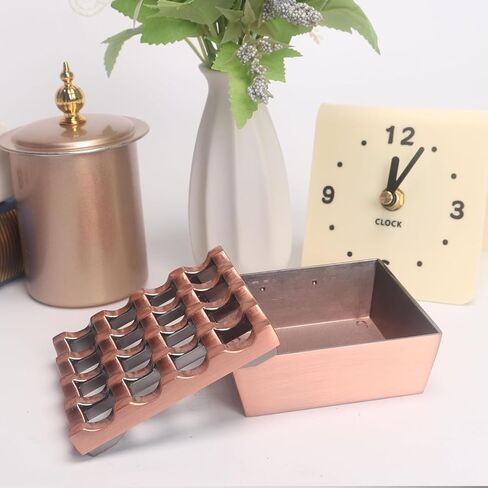 منفضة سجائر المعادن 16 ثقبًا للسجائر وفضول سجائر مقاومة للرياح لحديقة الفندق المنزلية واستخدام سطح المكتب ، 1 أجهزة كمبيوتر (ذهبية) in Kuwait