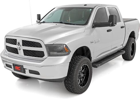 Rough Country HD2 Aluminum Running Boards for Ram 1500 (2009-2018) 2500 (2010-2024) Quad Cab - 5" Wide Non-Slip Step, Easy Bolt-on Install in Saudi Arabia