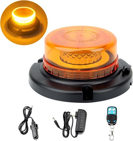 Remote Control Beacon Light, Rechargeable Wireless Blue Flashing Lights with Magnetic, High Low Brightness, 15 Modes Strobe Lights for Snowplow Tow Work Trucks Tractor in Saudi Arabia
