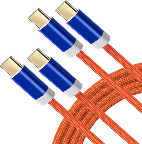 USB C Charger Cable, 3A 60W PD (2-Pack 6.6FT) USB C to USB C Cable Nylon Braided Type C Fast Charging Cable for MacBook Air/Pro, iPad Mini 6,Pro/Air, Samsung Galaxy S23 Ultra, Switch (USB 2.0) in Saudi Arabia