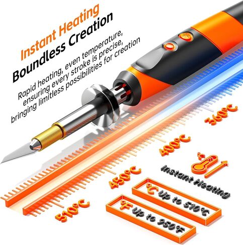 مجموعة ادوات حرق الخشب الاحترافية من 84 قطعة، ادوات ابداعية ذاتية الصنع قابلة للتعديل بدرجة حرارة 392-912 فهرنهايت، موقد خشب للنقش/النحت/البيروغرافيا، مناسب للمبتدئين والكبار والاطفال in Kuwait