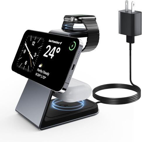 VASIVO Magnetic Wireless Car Charger Mount[Upgraded Hooks][Powerful Magnetic Suction], 15W Fast Charging Phone Mount for Car,Air Vent Magnetic Charging Car Phone Holder for iPhone 14/13/12 Series etc in Saudi Arabia
