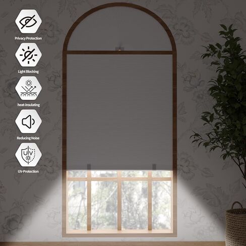 ظلال نافذة Youngoo Arch Shades Blackout Sellular Half Window Shade (حزمة بيضاء -1 ، 36W*72H) in Saudi Arabia