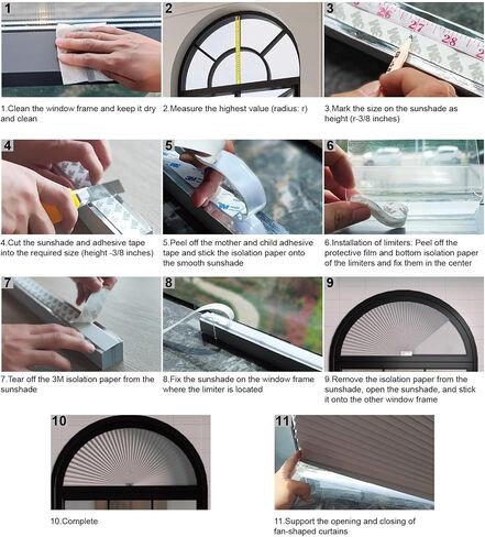ظلال نافذة Youngoo Arch Shades Blackout Sellular Half Window Shade (حزمة بيضاء -1 ، 36W*72H) in Saudi Arabia