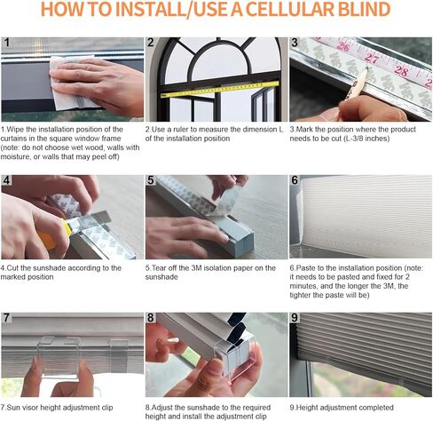 ظلال نافذة Youngoo Arch Shades Blackout Sellular Half Window Shade (حزمة بيضاء -1 ، 36W*72H) in Saudi Arabia