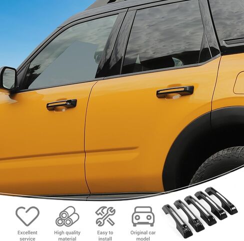 لغطاء مقبض Door Door Bronco Sport متوافق مع Ford Bronco Sport 2021-2024 الملحقات الخارجية السوداء 5pcs in Saudi Arabia