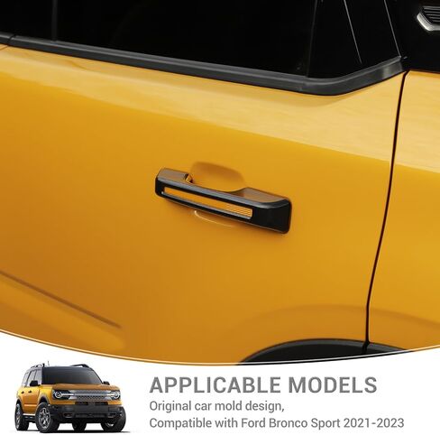 لغطاء مقبض Door Door Bronco Sport متوافق مع Ford Bronco Sport 2021-2024 الملحقات الخارجية السوداء 5pcs in Saudi Arabia