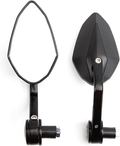 7/8'' Motorcycle End Bar Mirror 22mm Rearview Mirror Universal Motorbike Side Mirror (Carbon Yellow mirror -Blue Lens) in Kuwait