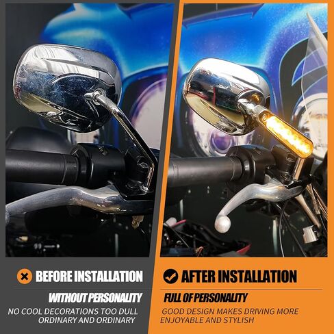 Motorcycle Muscle Rear View Mirrors with LED Turn Signals Fit for Harley VROD V-Rod VRSCF Road King Sportster in Saudi Arabia