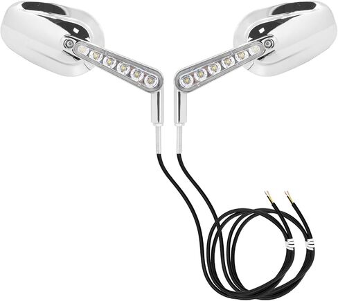 Motorcycle Muscle Rear View Mirrors with LED Turn Signals Fit for Harley VROD V-Rod VRSCF Road King Sportster in Saudi Arabia