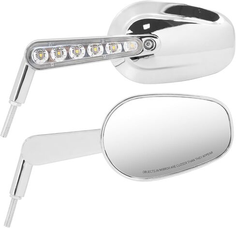 Motorcycle Muscle Rear View Mirrors with LED Turn Signals Fit for Harley VROD V-Rod VRSCF Road King Sportster in Saudi Arabia