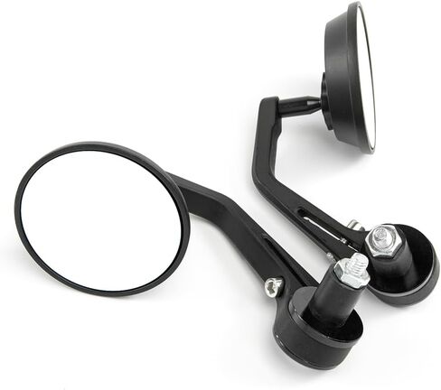 7/8'' Motorcycle End Bar Mirror 22mm Rearview Mirror Universal Motorbike Side Mirror (Carbon Yellow mirror -Blue Lens) in Kuwait