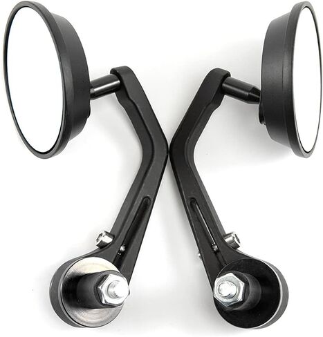 7/8'' Motorcycle End Bar Mirror 22mm Rearview Mirror Universal Motorbike Side Mirror (Carbon Yellow mirror -Blue Lens) in Kuwait