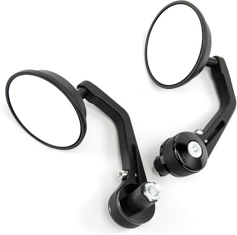 7/8'' Motorcycle End Bar Mirror 22mm Rearview Mirror Universal Motorbike Side Mirror (Carbon Yellow mirror -Blue Lens) in Kuwait