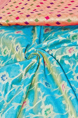 Chandrakala Banarasi Saree for Women with Unstitched Blouse Piece Indian Wear (1419) in Saudi Arabia