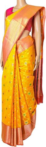 Chandrakala Banarasi Saree for Women with Unstitched Blouse Piece Indian Wear (1419) in Saudi Arabia