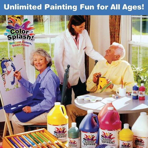 S&S Worldwide Color Splash! Liquid Tempera Bulk Paint, Set of 12 in 11 Bright Colors, 16-oz Easy-Pour Squeeze Bottles, For Arts & Crafts, School, Classroom, Poster Paint, For Kids & Adults, Non-Toxic. in Saudi Arabia