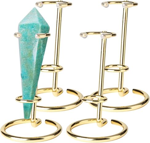 4 Pcs Crystal Wand Stand, 2.36" L X 2.36" W X 2.6" H In Mineral Display Stand, Small Iron Crystal Stands for Display (Silver, small) in Saudi Arabia