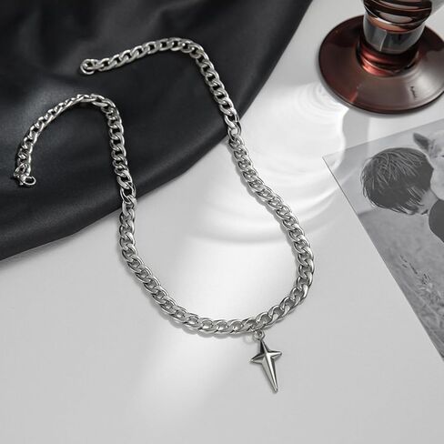 Buyongwant Two Piece Irregular Starlight Necklace Snake Bone Chain Pendant Jewelry Collar Chain Women's Girl Blue in Kuwait