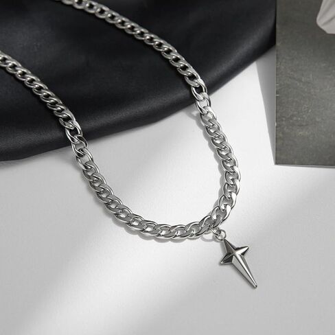 Buyongwant Two Piece Irregular Starlight Necklace Snake Bone Chain Pendant Jewelry Collar Chain Women's Girl Blue in Kuwait