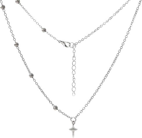 Buyongwant Two Piece Irregular Starlight Necklace Snake Bone Chain Pendant Jewelry Collar Chain Women's Girl Blue in Kuwait