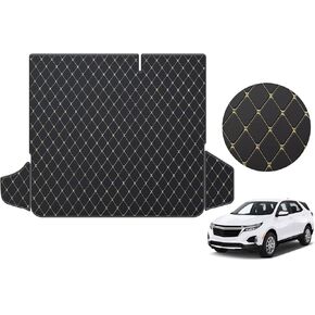 Trunk Mat Compatible with 2018-2024 Chevy Chevrolet Equinox - Custom Fit PU Leather Cargo Liner - All Weather Waterproof Cargo Mat