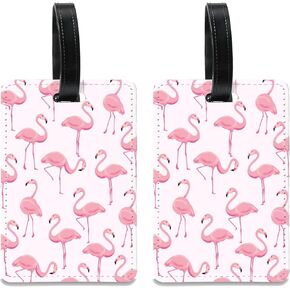2 Pack GCACE Unique Music Collage Purple Luggage Tag Suitcase Tags PU Leather Identifiers Privacy Cover Luggage Tags Aesthetic Cute Travel Bag Labels and Address Card for Women Girls Men