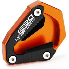 Compatible with 1290 Super Adventure S 2021-2024 Motorcycle CNC Support Extension Plate Kickstand Side Stand Pad 1290 ADV 1290adv s 1290S Accessories (black)