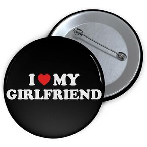 FLOCHIL I Love My Girlfriend Pin, I Heart My Girlfriend Pin, I Love My GF Pin, Valentines Day Gifts For Him, Couple