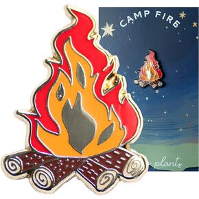 Campfire Enamel Pin - Stylish Wilderness Camping Badge for Nature Lovers - Unique Outdoor Adventure Pin for Hikers & Campers - Backpacker Firepit Lapel Pin Design - Camping Themed Accessories