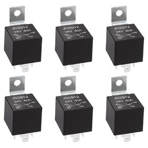 2 Pack JD2912 Relay Car Relay ، 24V 40a ، 4 Pins SPST ، مفاتيح السيارات والمبتدئين ، ترحيل ماء لدراجة نارية لجرار القوارب (غطاء ناعم ، 2)
