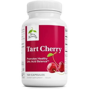 Terry Naturally Tart Cherry - Antioxidant Supplement to Support Healthy Uric Acid Balance & Joint Health - Nutritional Supplement - Dietary Supplement to Aid Recovery After Exercise - 120 Capsules