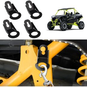 Bestaoo 4 PCS utv tie أسفل الأقواس السنانير الملحقات المتوافقة مع Can Am Maverick X3 Max RS DS RR Turbo 2017-2024 ، X3 Tie أسفل السنانير التثبيت ملحقات