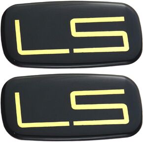 2pcs راتنجات الإيبوكسي LS شارة الشارة ملصق ملصق متوافق مع 99-07 Silverado Suburban (Chrome/Black)
