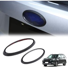 Front Back Emblem Cover Trim Kit Emblem Badge Logo Ring Suitable for Subaru Forester 2022-2024 Rear and Front Emblems Trim Ring Cover Auto Tailgate Logo Cover (Matte Black)