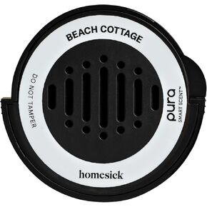 Pura and Homesick - Car Scent Refill for Pura Car Diffusers - Premium Fragrance for Smart Diffuser - Long Lasting, up to 30 Days of Scent - Beach Cottage