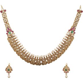 TARINIKA Gold Plated Parag Antique Coin Short Necklace Set - Indian Jewelry Sets for Women | Perfect for Ethnic Occasions | Indian Jewelry Sets | 1 Year Warranty*