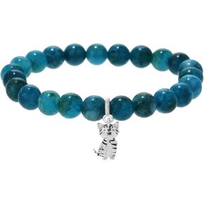 أساور الكلاب الفضية الفضية الاسترليني للنساء للنساء 8 ملم الحجر الطبيعي أساور استرخاء الحيوانات الأليفة للنساء in Kuwait