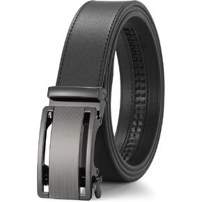 SENDEFN Men's Leather Belts 1 3/8" Automatic Ratchet Belts Adjustable Casual Buckle Belts for Dress with Gift Box